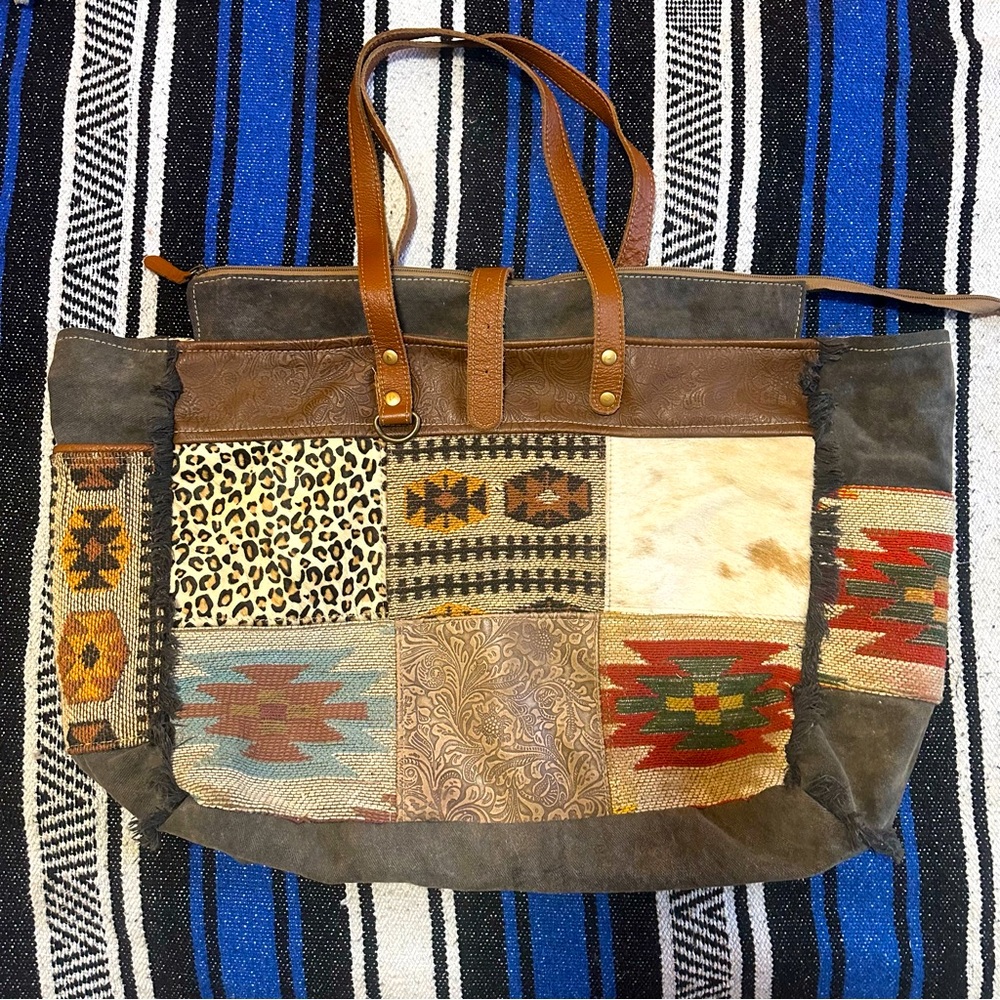 Myra weekender patchwork shoulder bag